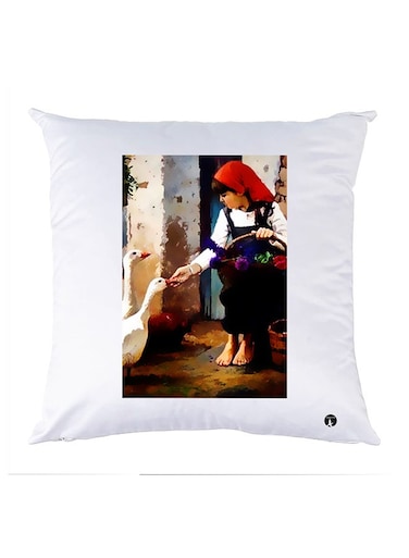 Printed Pillow polyester White 30x30cm