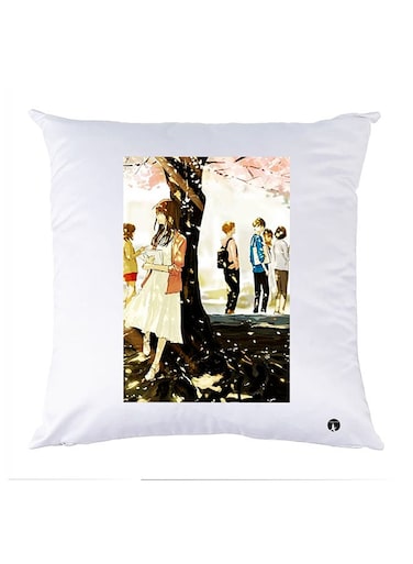 Printed Pillow Polyester White 30x30cm