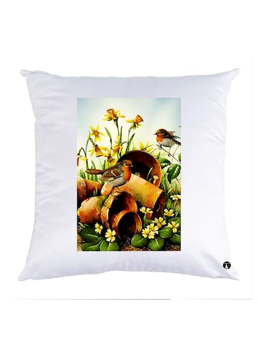 Printed Pillow polyester White 30x30cm