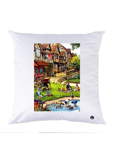 Printed Pillow polyester White 30x30cm