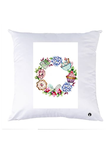 Printed Pillow polyester White 30x30cm
