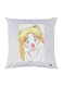 Anime Girl Printed Decorative Throw Pillow White/Beige/Pink 30x30cm