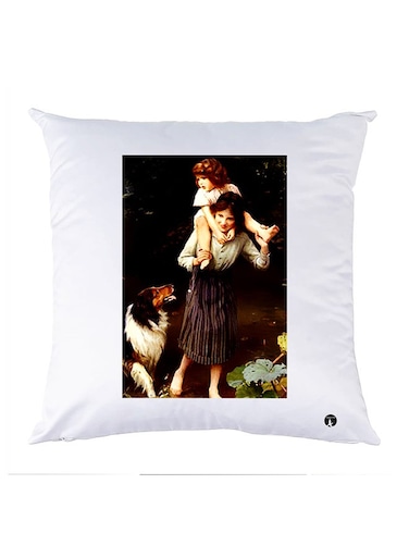 Printed Pillow polyester White 30x30cm