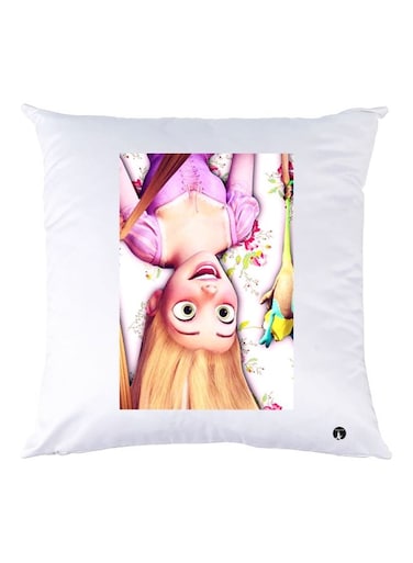 Cartoon Printed Throw Pillow White/Beige/Purple 30x30cm