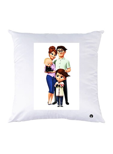 Printed Pillow Polyester White 30x30cm