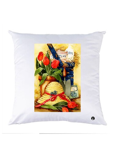 Printed Pillow Case Polyester White 30x30cm