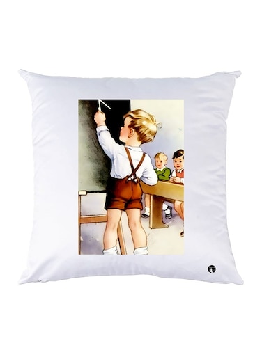 Printed Pillow polyester White 30x30cm