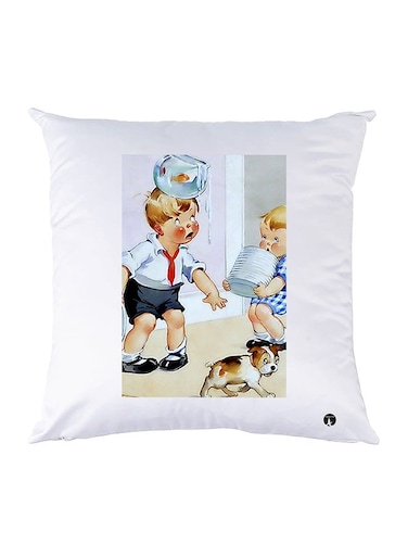 Printed Pillow Case polyester White 30x30cm