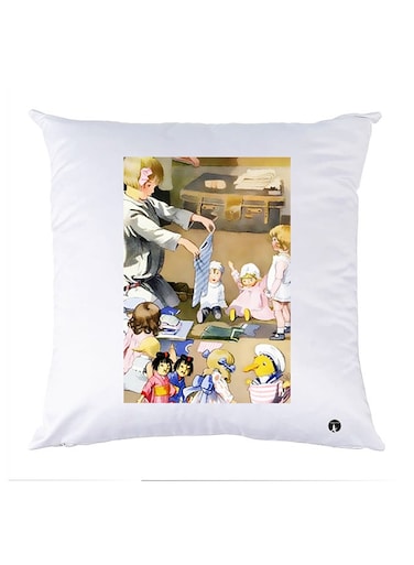Printed Pillow Case polyester White 30x30cm