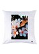 Flower Printed Throw Pillow White/Brown/Orange 30x30cm