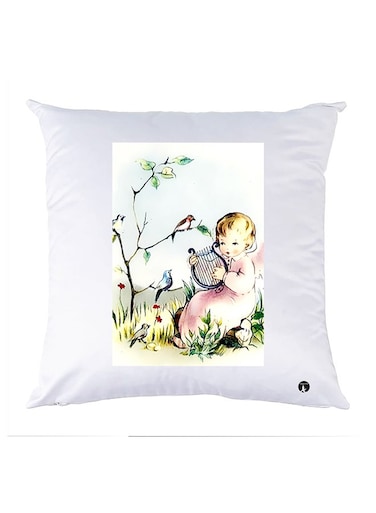 Printed Pillow Case polyester White 30x30cm
