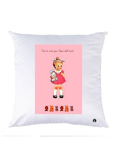 Printed Pillow polyester White 30x30cm
