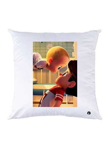 Printed Pillow Case polyester White 30x30cm