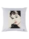Girl Printed Throw Pillow White/Black/Beige 30x30cm