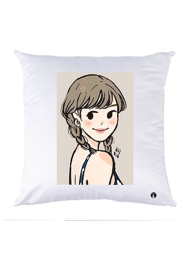 Printed Pillow Case polyester White 30x30cm