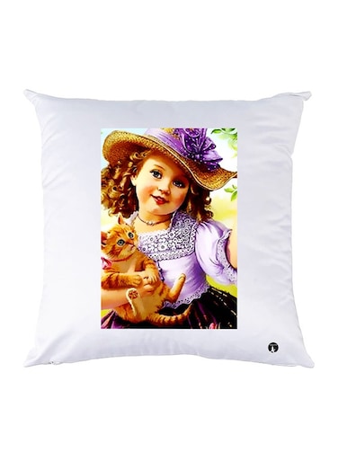 Printed Pillow Case polyester White 30x30cm