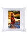 Girl Printed Decorative Throw Pillow White/Yellow/Red 30x30cm