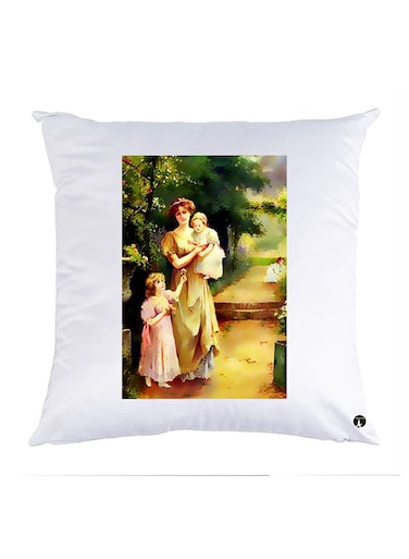 Printed Pillow Case polyester White 30x30cm
