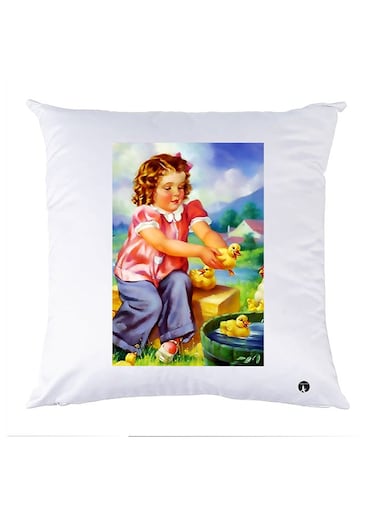 Printed Pillow Case polyester White 30x30cm