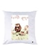 Printed Throw Pillow White/Green/Brown 30x30cm