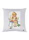 Cartoon Girl Printed Throw Pillow White/Beige/Orange 30x30cm