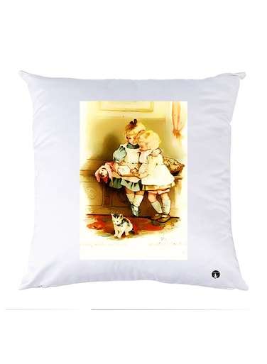 Printed Pillow Polyester White 30x30cm