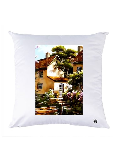 Printed Pillow polyester White 30x30cm