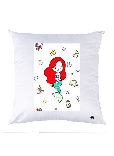 Printed Pillow Case Polyester White 30x30cm