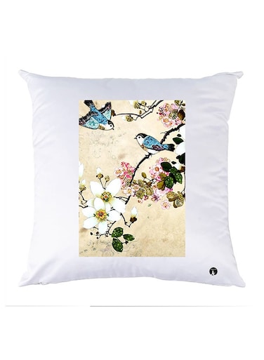 Printed Pillow Case Polyester White 30x30cm