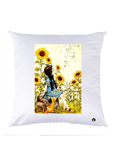 Printed Pillow Case polyester White 30x30cm