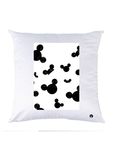 Printed Pillow polyester White/Black 30x30cm