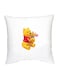Winnie The Pooh Character Printed Decorative Pillow White/Yellow/Red 16x16inch