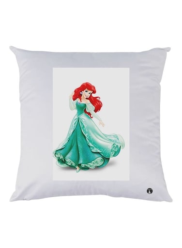 Disney Princess Printed Throw Pillow White/Green/Red 30x30cm