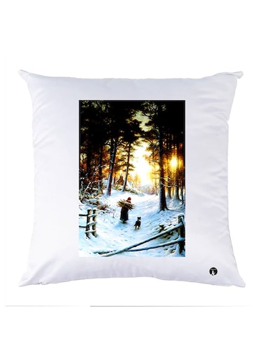 Printed Pillow polyester White 30x30cm