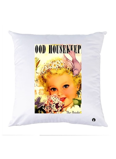 Printed Pillow Case polyester White 30x30cm
