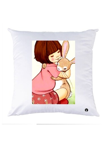 Printed Pillow Case polyester White 30x30cm