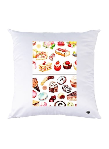 Printed Pillow polyester White 30x30cm