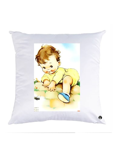 Printed Pillow Case polyester White 30x30cm
