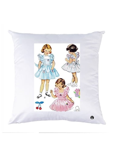 Printed Pillow Case polyester White 30x30cm