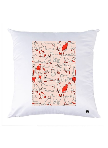 Printed Pillow polyester White 30x30cm