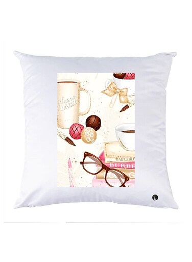 Printed Pillow Case polyester White 30x30cm