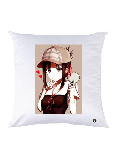 Printed Pillow Case polyester White 30x30cm