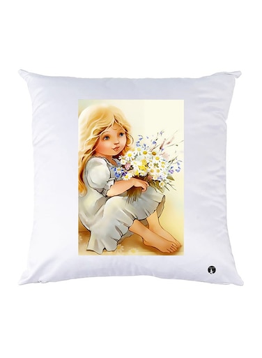 Printed Pillow Polyester White 30x30cm