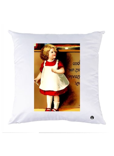 Printed Pillow Case polyester White 30x30cm