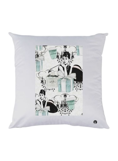Girl Printed Throw Pillow polyester White/Black/Green 30x30cm