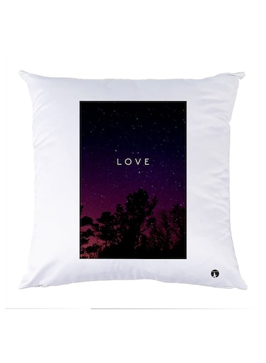 Printed Pillow Case Polyester White 30x30cm