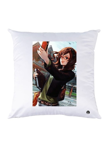 Printed Pillow Case polyester White 30x30cm