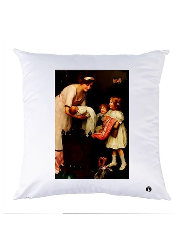 Printed Pillow polyester White 30x30cm