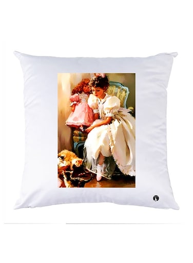 Printed Pillow polyester White 30x30cm