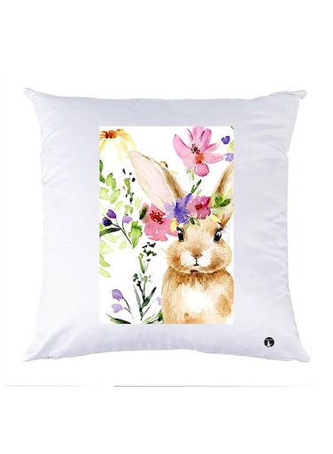 Printed Pillow Polyester White 30x30cm